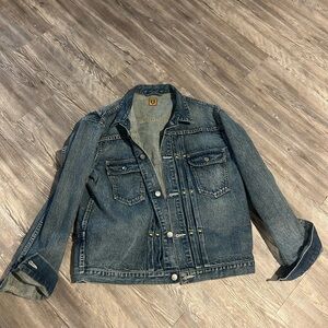Human Made Blue Denim Jacket with Yellow Patch